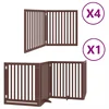 Vidaxl Ograda za pse z vrati zložljiva 12 panelov rjava 960 cm les