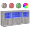 Komoda s LED svjetlima boja sivog hrasta 142,5x37x67 cm
