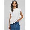 Womens organic tank top with heavy shoulder padding in white