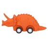Dino World ASST | Gumijasti dinozaver z vztrajnikom , Triceratops - oranžna