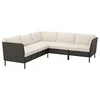 VITTSKÄR Modularna ugaona sofa za 4 osobe, napolju plastični ratan tamnosivi/Frösön/Duvholmen bež
