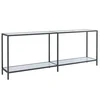 Vidaxl Konzolna mizica bela 200x35x75,5 cm kaljeno steklo