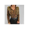 Bianco Lucci Womens Multi-Pattern Viscose Shirt with Foldable Sleeves