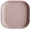 Mushie Square Dinnerware Plates krožnik Blush 2 kos