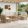 Set vanjskih sofa 9 pcs Prirodna i krema bijela Poliester