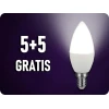 V-TAC LED žarnica E14, C37, 2.9W, 250lm, 180°, 5+5 gratis! Farba svetla: Dnevna bela