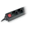 Kabel napajalni - podaljšek šuko-M=> 3x šuko-Ž 1.4m s stikalom 16A 250V 3500W črni