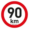 Speed limit sticker 90 km/h (20 cm)