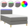 Vidaxl Box spring postelja z vzmetnico LED temno siva 100x200 cm blago