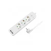LOGILINK Produžni kabl 3 mesta, 2 USB, prekidač, 1.5m, beli