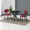 HANAH HOME Set Trpezarijski sto i 2 stolice Elma Burgundy Black