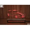 Black Cut 3D Lampa Crvena