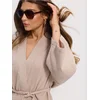 Sinsay - Pamučni kimono sa platnenim pojasom - BEŽ