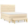 vidaXL vidaXL Box spring postelja z vzmetnico krem 140x190 cm blago, (20893708)