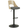 Modern Living Barski Stol Lucy, Temno Siva, Hrast