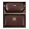 Princ Leather Ženski poklon set novčanik i neseser, Braon
