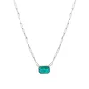Preciosa Jeklena ogrlica z ročno stiskanim kamnom iz češkega kristala Preciosa Ocean Emerald 7444 66