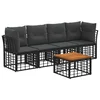 Set vanjskih sofa 5 pcs Crna i tamno siva Poliester