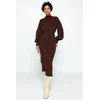 Trendyol Modest Ženska haljina Tctaw24Eb00023, Smeđa