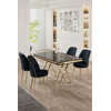 Hanah Home Set Trpezarijski sto i 4 stolice, Teget-crni