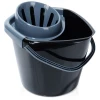 shumee Vedro za mop z ožemalnikom, plastično, črno, 10 l