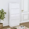 Ormarić za cipele sjajni bijeli 63x24x147 cm konstruirano drvo
