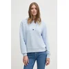 Bombažen pulover Tommy Hilfiger ženski, s kapuco, WW0WW43842