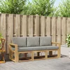Set vanjskih sofa 3 pcs Bijela i svjetlosiva 197,5 x 63 x 73 cm