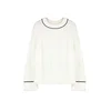 Trendyol Ecru Wide Fit Piping Detailed Knitwear Sweater