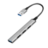 Logilink HUB 3.0, 4 x USB-A, ultra slim, aluminimum, siva