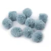 Kožuhovinasti pompom z zanko O3,5 cm - modro-siva (10 kosov)