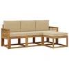 Set vanjskih sofa s jastukom 4 pcs Prirodna i bež Poliester