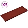 Vidaxl Stopniščne preproge samolepilne 5 kosov 65x21x4 cm bordo rdeče pravokotne robove