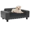 Sofa za pse tamnosiva 81 x 43 x 31 cm od pliša i umjetne kože