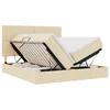 Krevet s od storage s uzglavljem Krema 180 x 200 cm Tkanina