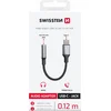 SWISSTEN AUDIO ADAPTER TEXTILE USB-C (moški) / 3,5 mm AUX 0,15 M BLACK (nadomešča 73501301)