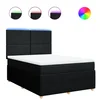 Vidaxl Box spring postelja z vzmetnico črna 160x200 cm blago