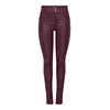 Only Ženske pantalone Arden, Kožne, Uski kroj, Bordo