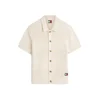 Tommy Jeans Pletena jopa Tommy Badge Woven Short Sleeve  kremna