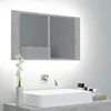 Vidaxl LED kopalniška omarica z ogledalom betonsko siva 80x12x45 cm