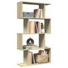 Pregrada / regal za knjige 4 razina hrast 70x24x129 cm drveni