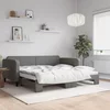 vidaXL Izvlečna dnevna postelja temno siva 100x200 cm blago