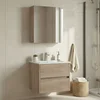 HANAH HOME Kupatilski ormarić sa umivaonikom i ogledalom (2 komada) Side 65 v2 779