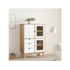 Visoka komoda OTTA smeđe-bijela 85x43x125 cm masivna borovina