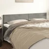 Vidaxl Posteljno vzglavje svetlo siva 200x5x78/88 cm žamet