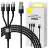 shumee StarSpeed 3v1 USB - mikro USB / iPhone Lightning / USB-C telefonski kabel 1,2 m - črn