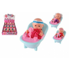 Teddies Otroška lutka v kadi plastično mehko telo členjeno 12cm 3 vrste