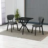 HANAH HOME Set Trpezarijski sto i 2 stolice Elma Anthracite Black