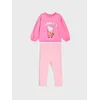 Sinsay - Pamučni komplet: duks crewneck i helanke Peppa Pig - ruža