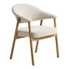 Kremno beli jedilni stoli z nasloni za roke iz masivnega hrasta v kompletu 2 ks Elk – Unique Furniture